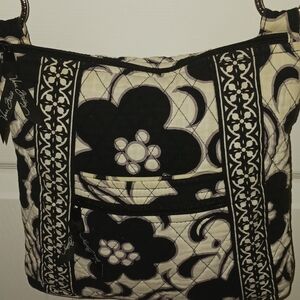 Vera Bradley Black and Cream Floral Crossbody Bag